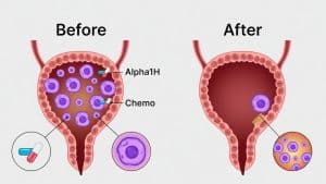 Synergy of Alpha1H and low-dose chemo eliminating bladder tumors in preclinical models